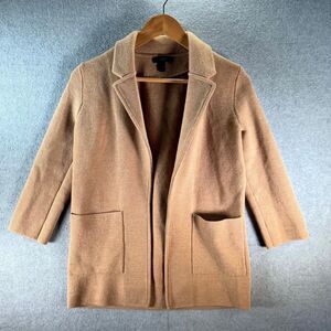J.CREW Sweater Blazer Womens 2XS Brown Sophie Open Front Notch Lapel Merino Wool